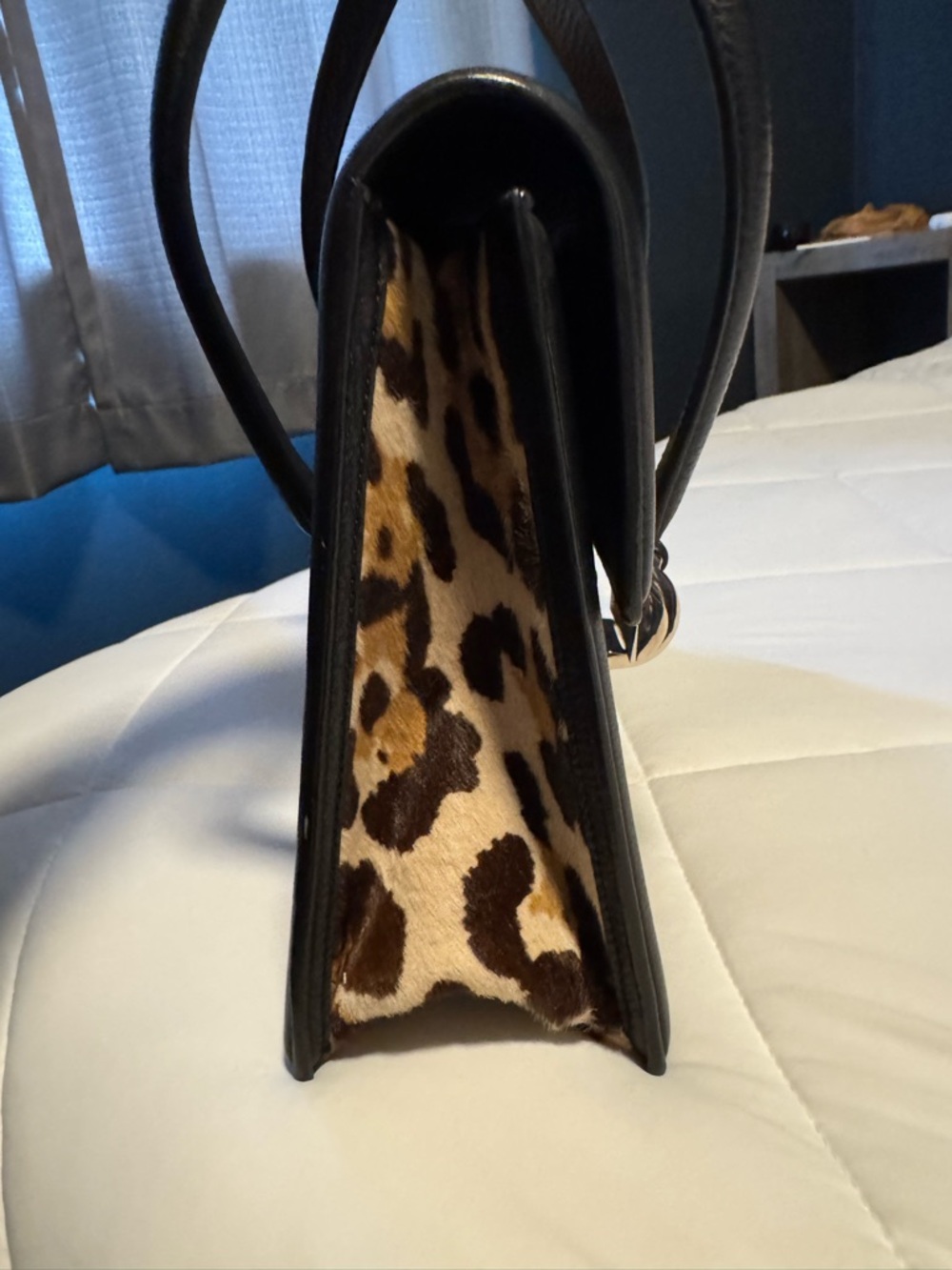 Dior Leopard Print Satchel in Black and Brown - Picture 3 of 12